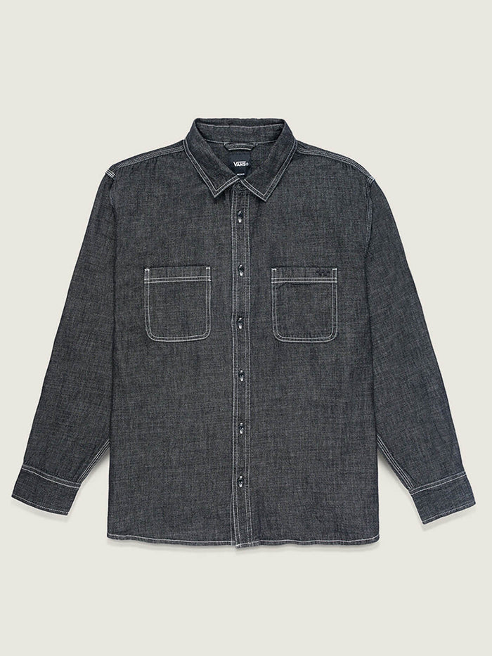 Camisa M/L Hombre Chambray Ls Woven Negro Vans