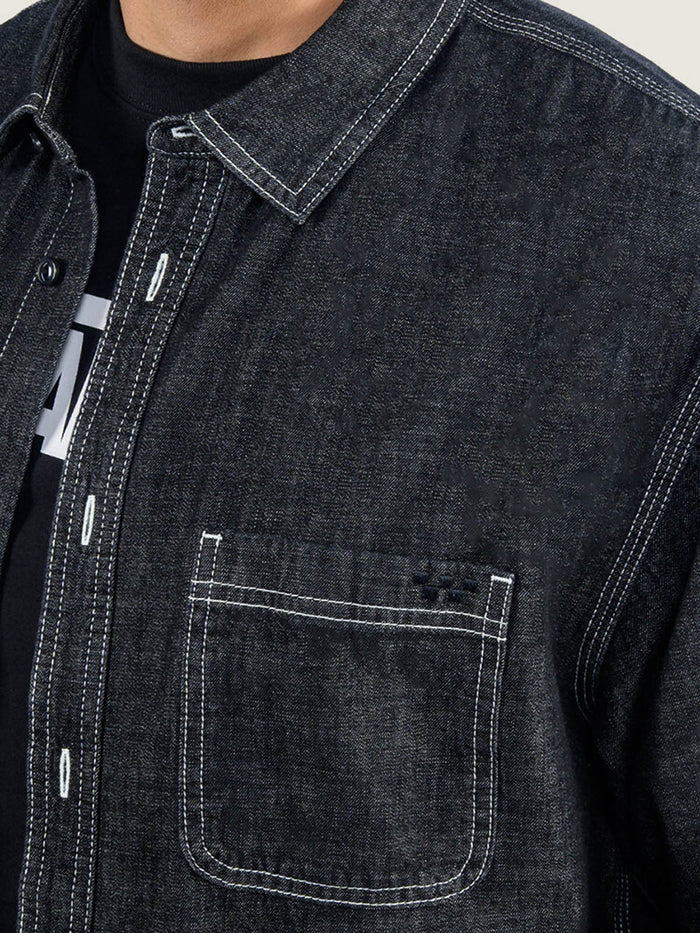Camisa M/L Hombre Chambray Ls Woven Negro Vans