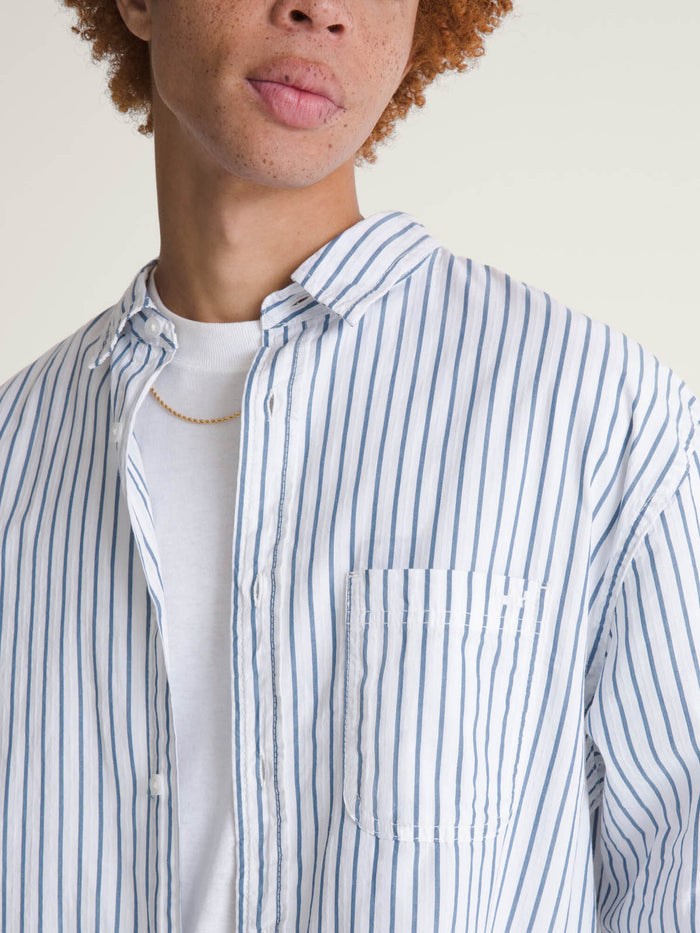 Camisa M/L Hombre Dobby Stripe Ls Shir Blanco Vans