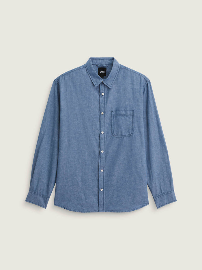 Camisa M/L Hombre Lawson Solid Oxford Azul Vans