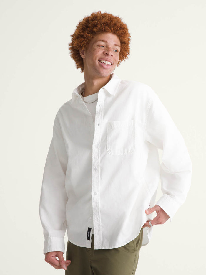 Camisa M/L Hombre Lawson Solid Oxford Blanco Vans