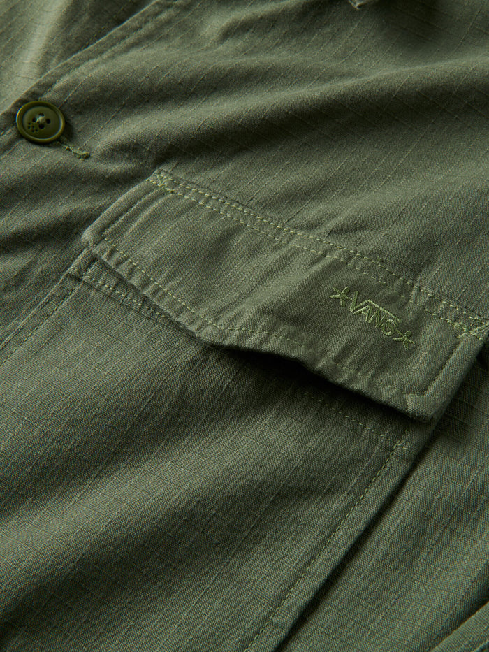Camisa M/L Hombre Skate Atiba Haze Mil Verde Vans