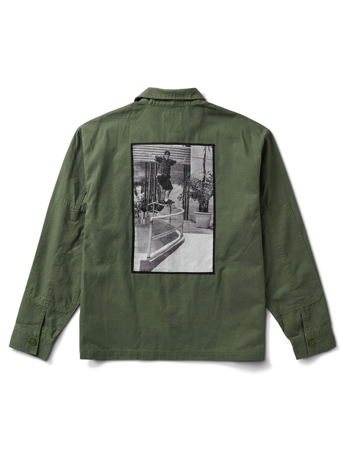 Camisa M/L Hombre Skate Atiba Haze Mil Verde Vans