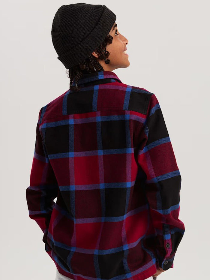 Camisa M/L Niño Larkspur Plaid Flann Rojo Vans