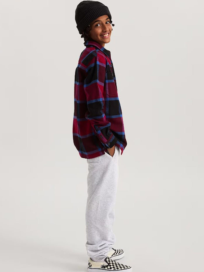 Camisa M/L Niño Larkspur Plaid Flann Rojo Vans