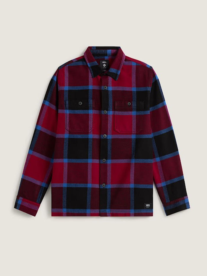Camisa M/L Niño Larkspur Plaid Flann Rojo Vans