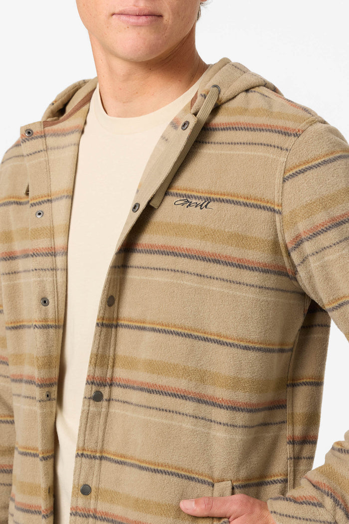 Canyons Hooded Superfleece Jacket - Khaki | O'Neill
