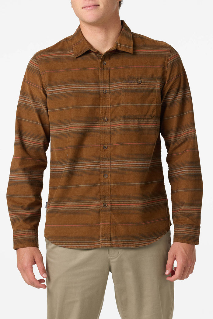 Caruso Stripe Cord Standard Fit Long Sleeve Shirt - Dachshund | O'Neill