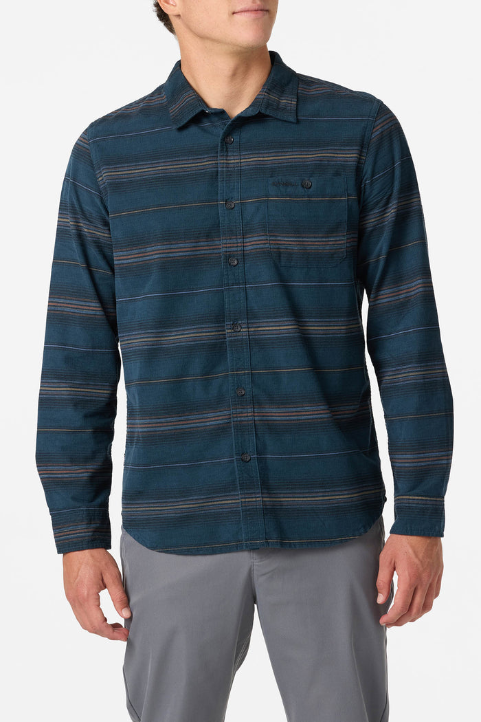Caruso Stripe Cord Standard Fit Long Sleeve Shirt - Midnight Navy | O'Neill