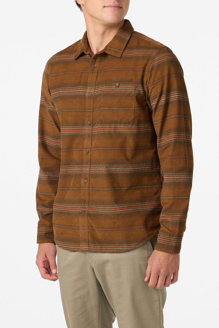 Caruso Stripe Cord Standard Fit Long Sleeve Shirt - Dachshund | O'Neill