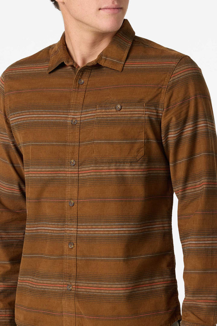 Caruso Stripe Cord Standard Fit Long Sleeve Shirt - Dachshund | O'Neill