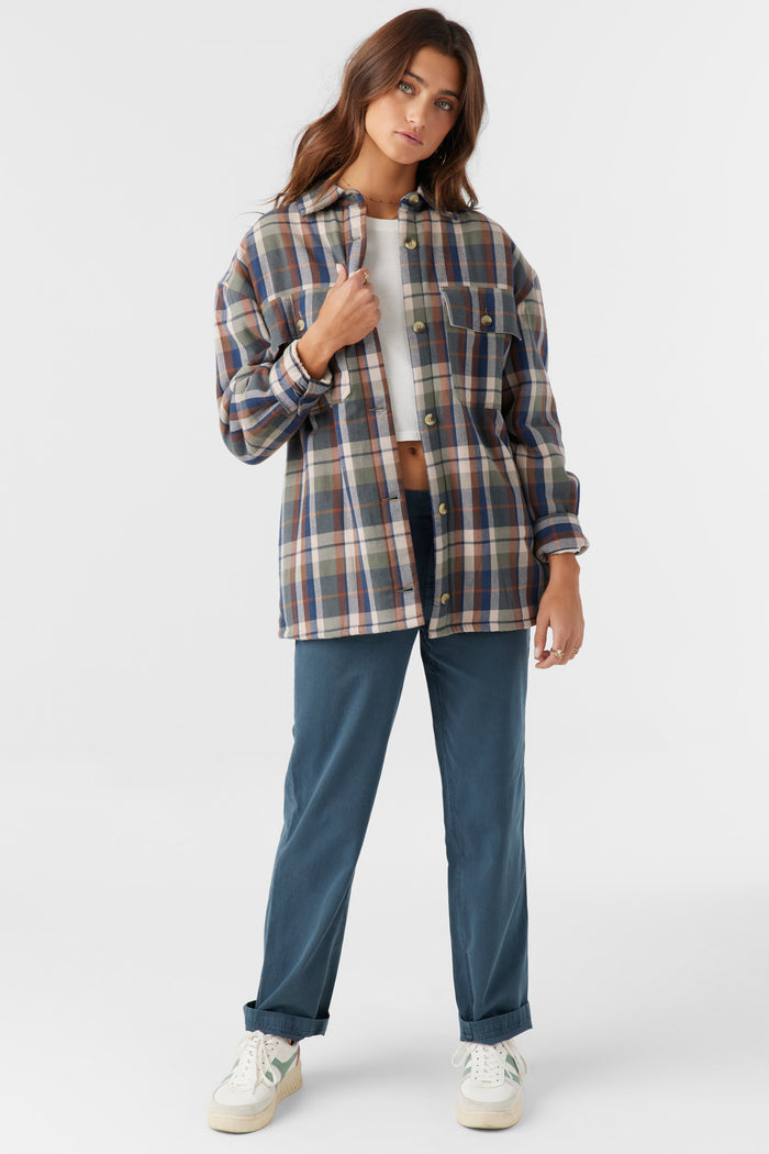 Chance High Pile Lined Flannel Jacket - Oil Green | O'Neill