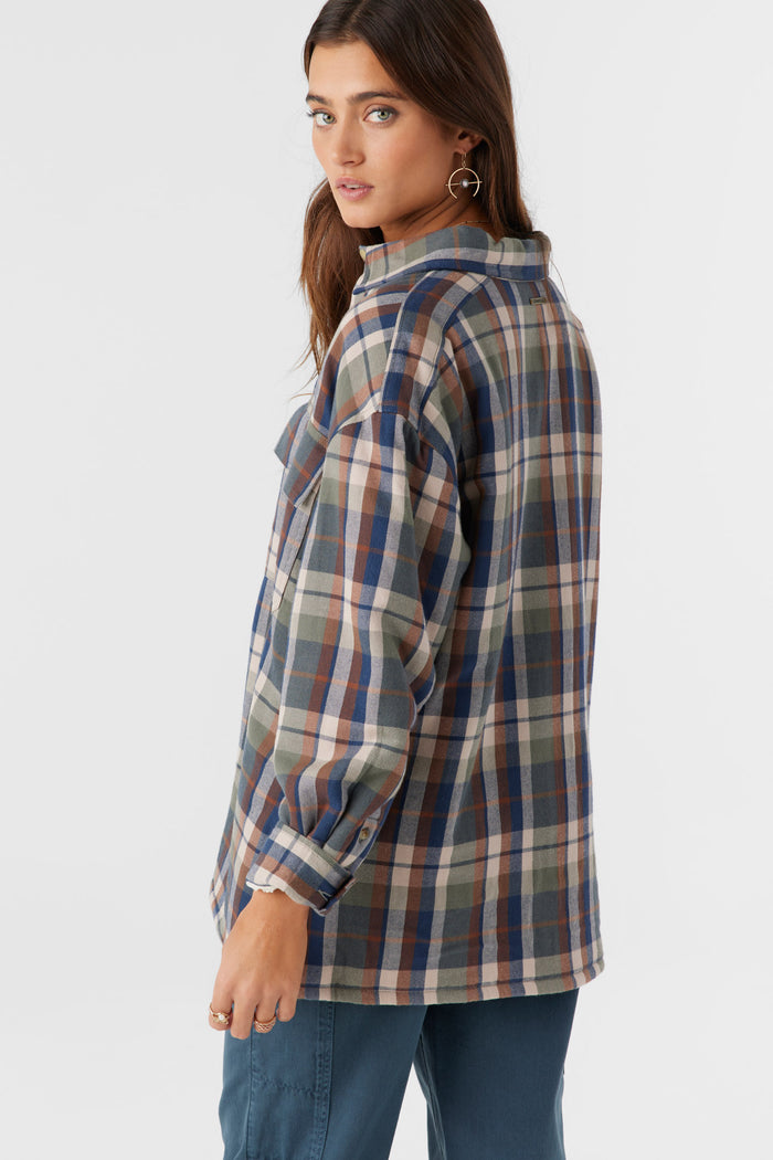 Chance High Pile Lined Flannel Jacket - Oil Green | O'Neill