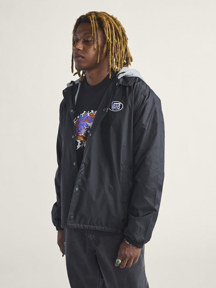 Chaqueta Hombre Riley Hooded Coaches Negro Vans