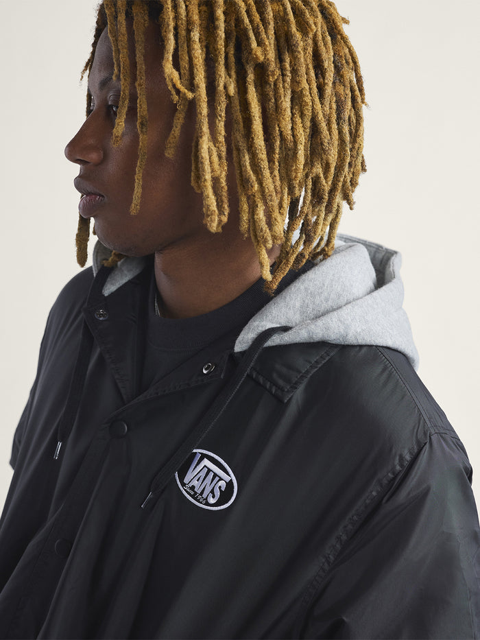 Chaqueta Hombre Riley Hooded Coaches Negro Vans