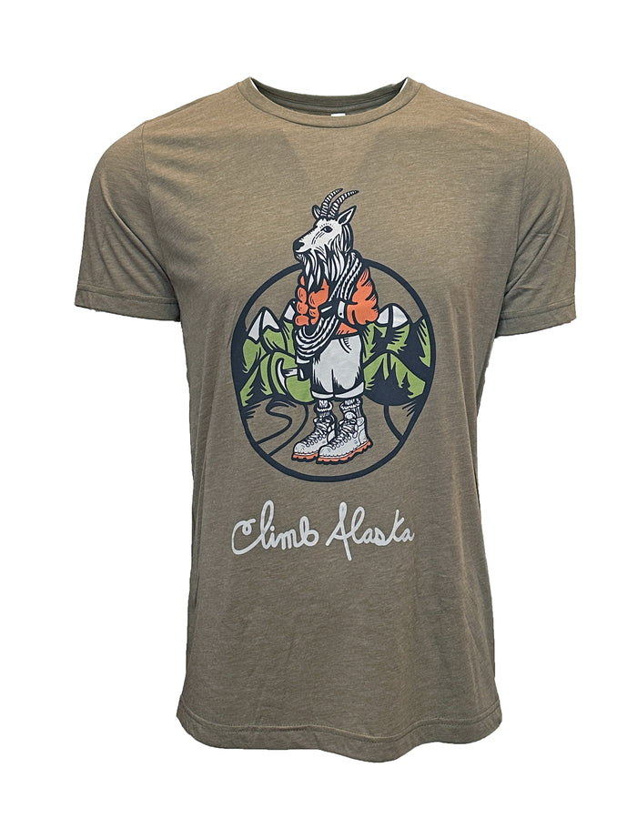 Climb Alaska Mountain Goat Adult Tee - Unisex