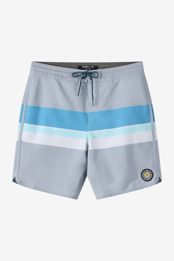 Cruzer Stripe Scallop 18" Boardshorts - Lght Gry2 | O'Neill