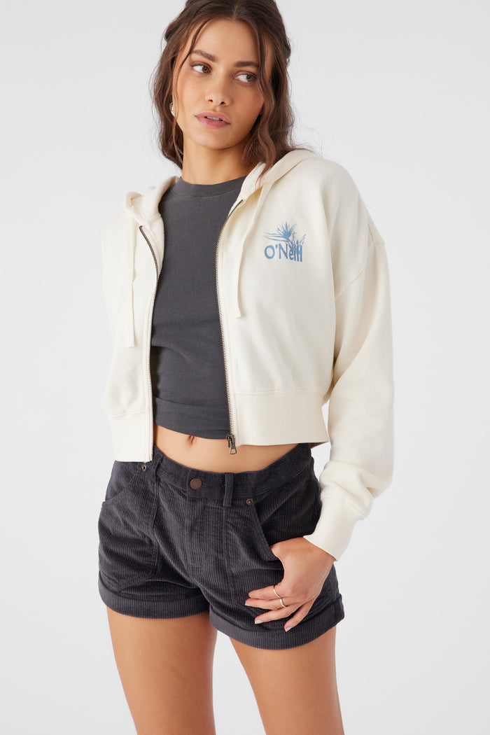 Darcie Hooded Zip Fleece Jacket - Winter White | O'Neill
