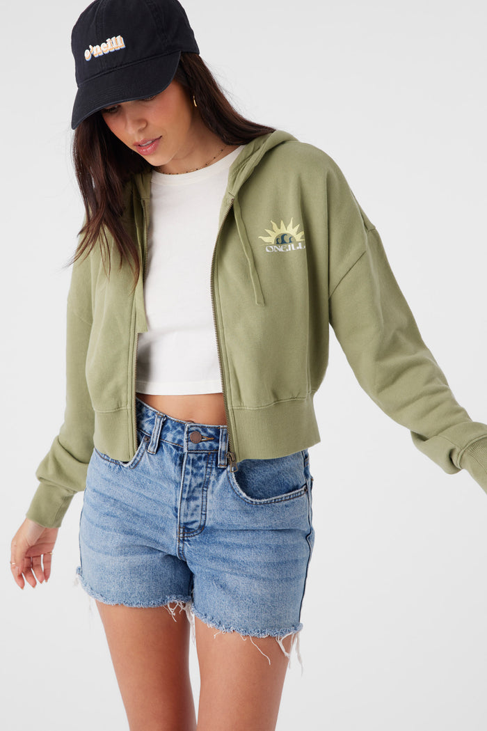 Darcie Hooded Zip Fleece Jacket - Oil Green | O'Neill