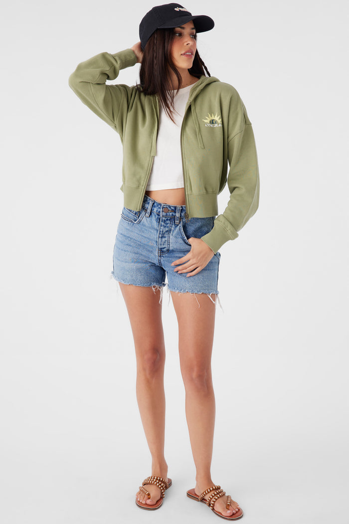Darcie Hooded Zip Fleece Jacket - Oil Green | O'Neill