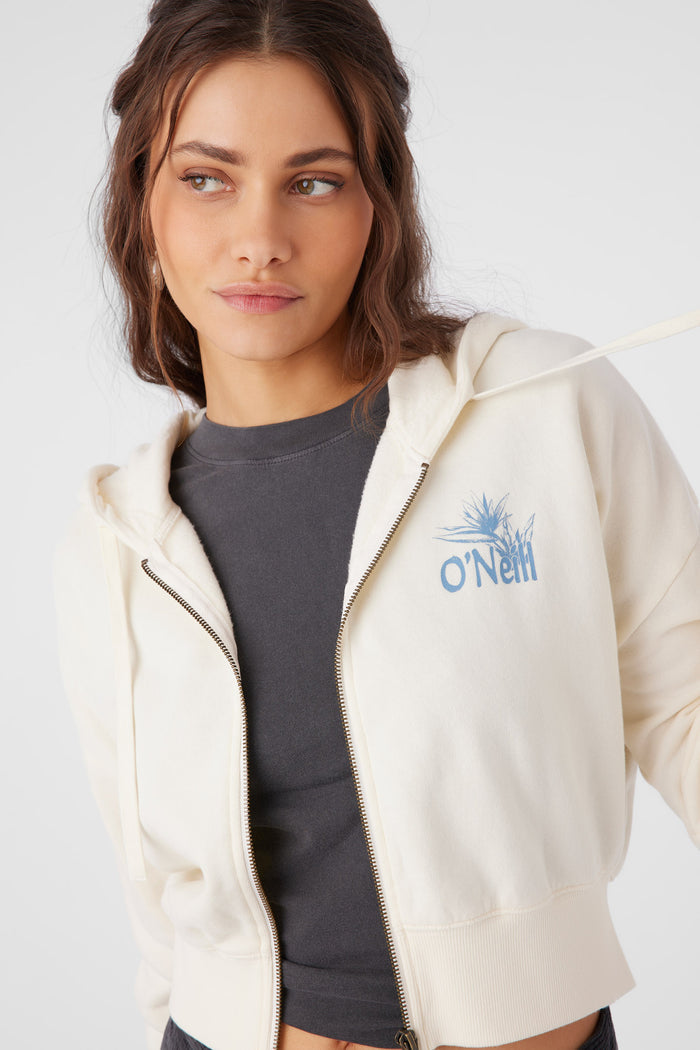 Darcie Hooded Zip Fleece Jacket - Winter White | O'Neill