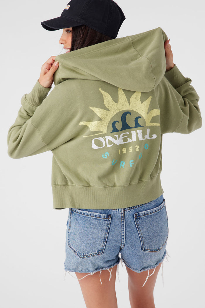 Darcie Hooded Zip Fleece Jacket - Oil Green | O'Neill