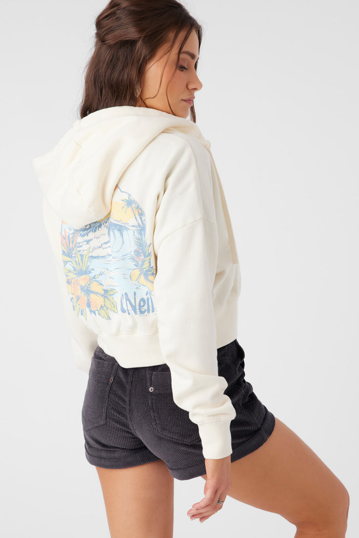 Darcie Hooded Zip Fleece Jacket - Winter White | O'Neill