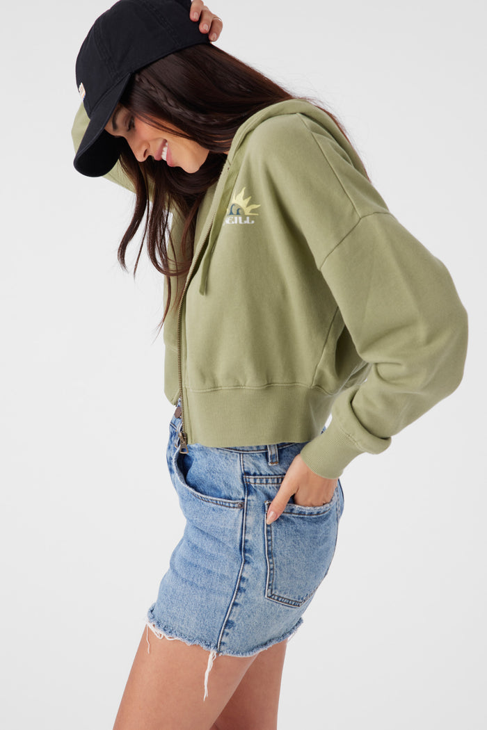 Darcie Hooded Zip Fleece Jacket - Oil Green | O'Neill