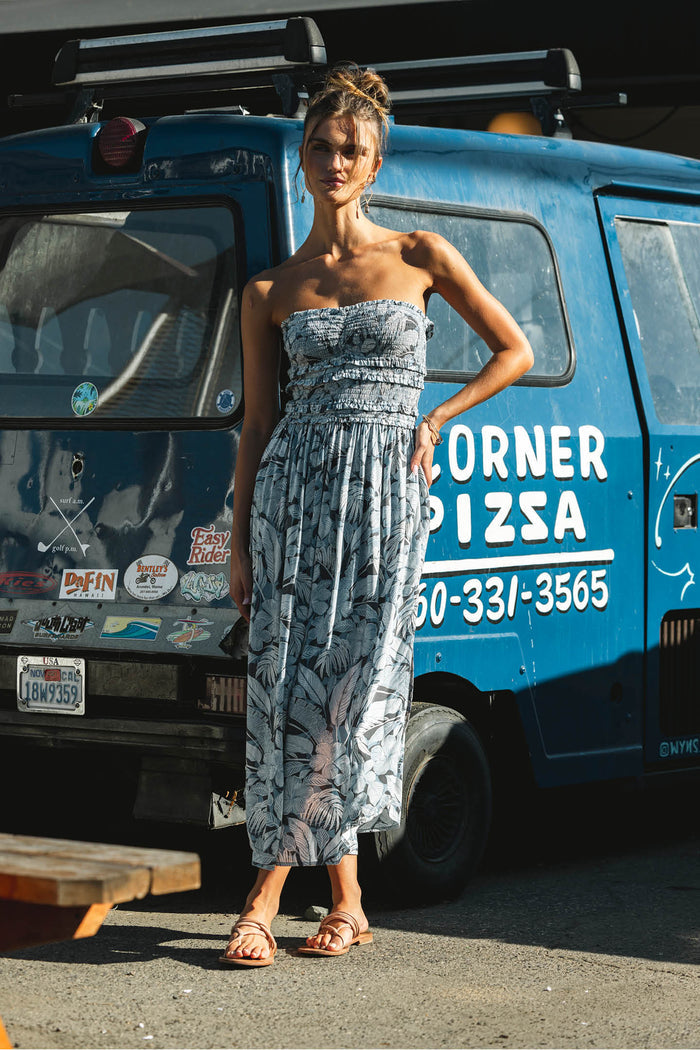 Devyn Palmetto Floral Midi Dress - Slate | O'Neill