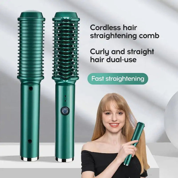 Dual-Purpose Electric Hair Comb for Curling & Straightening - House of Beauty