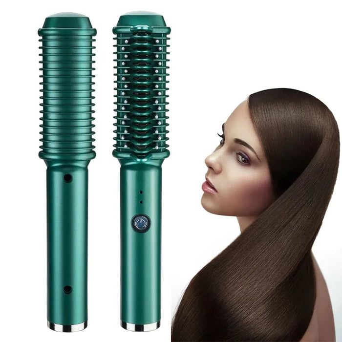 Dual-Purpose Electric Hair Comb for Curling & Straightening - House of Beauty