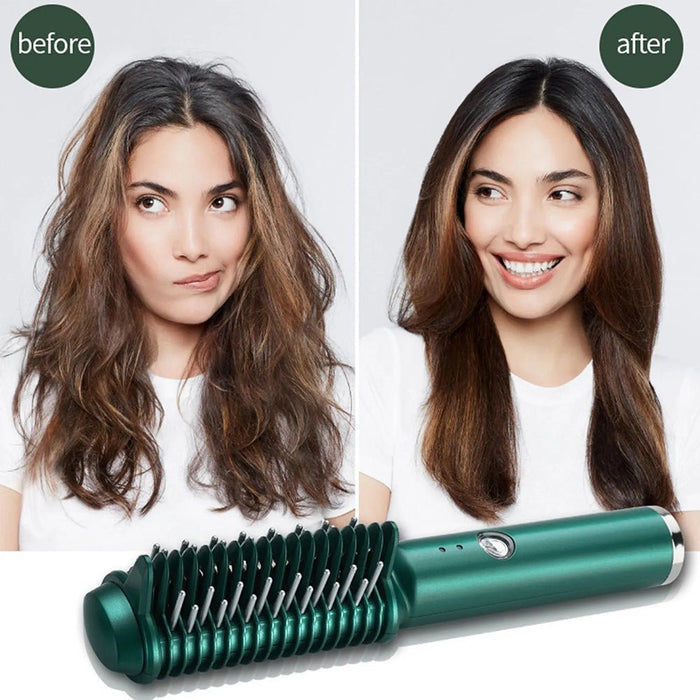 Dual-Purpose Electric Hair Comb for Curling & Straightening - House of Beauty