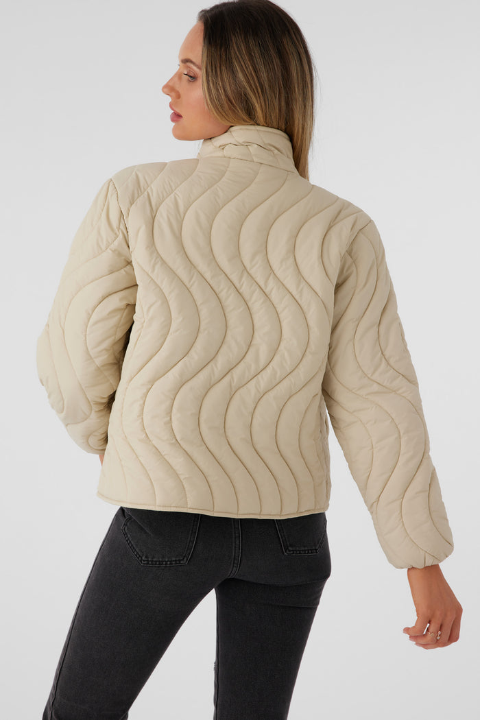 Eden Nylon Wave Quilted Zip Jacket - Cement | O'Neill