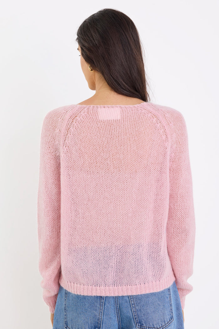 Emmy Pink Mohair Cardigan