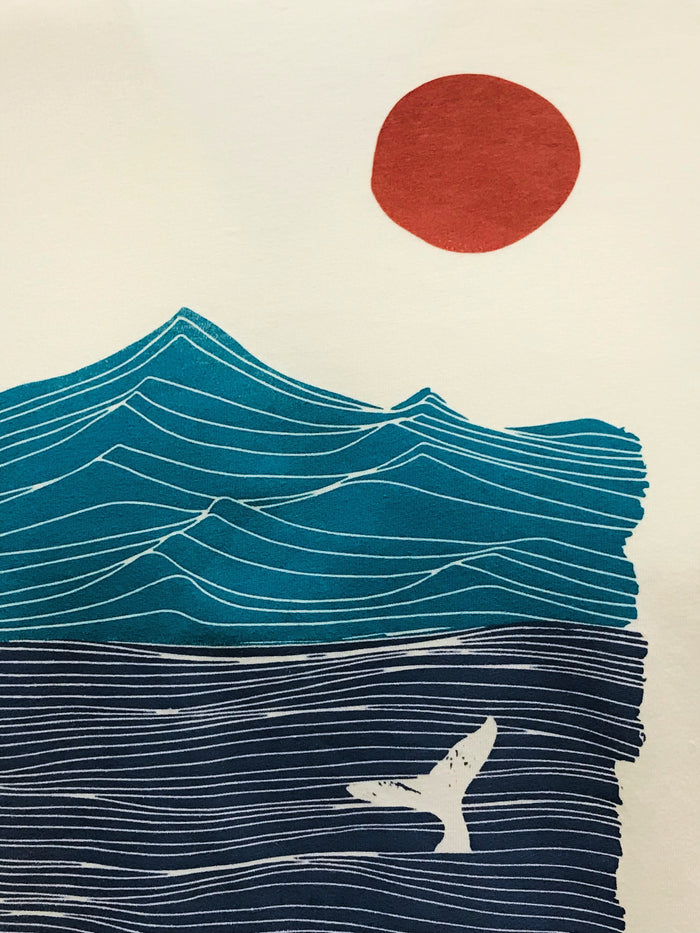 whale tail mountains art, juneau ak.