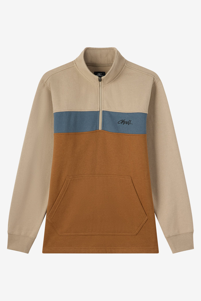 Fifty Two 1/4 Zip Fleece Pullover - Khaki | O'Neill