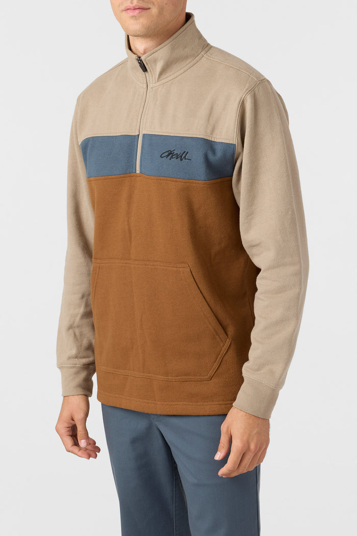 Fifty Two 1/4 Zip Fleece Pullover - Khaki | O'Neill