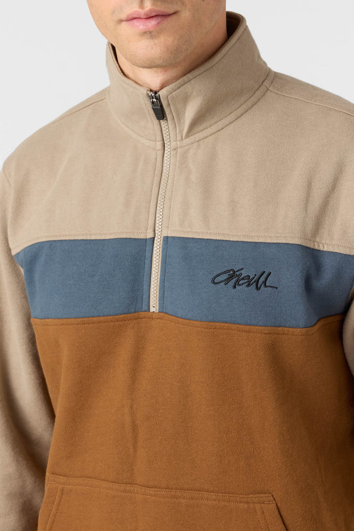 Fifty Two 1/4 Zip Fleece Pullover - Khaki | O'Neill