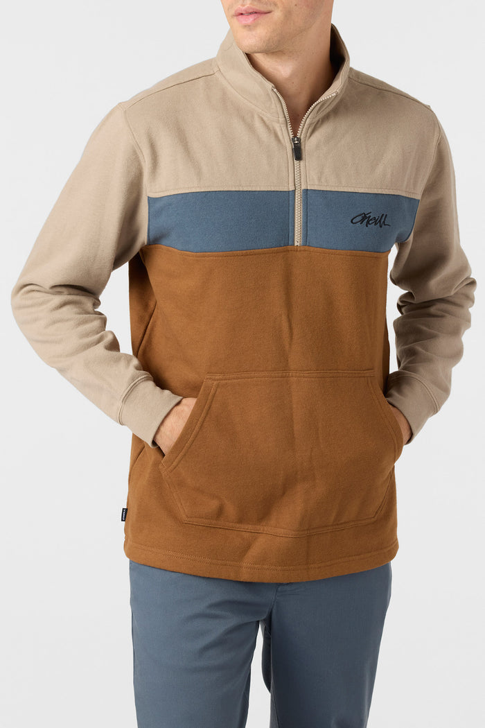 Fifty Two 1/4 Zip Fleece Pullover - Khaki | O'Neill