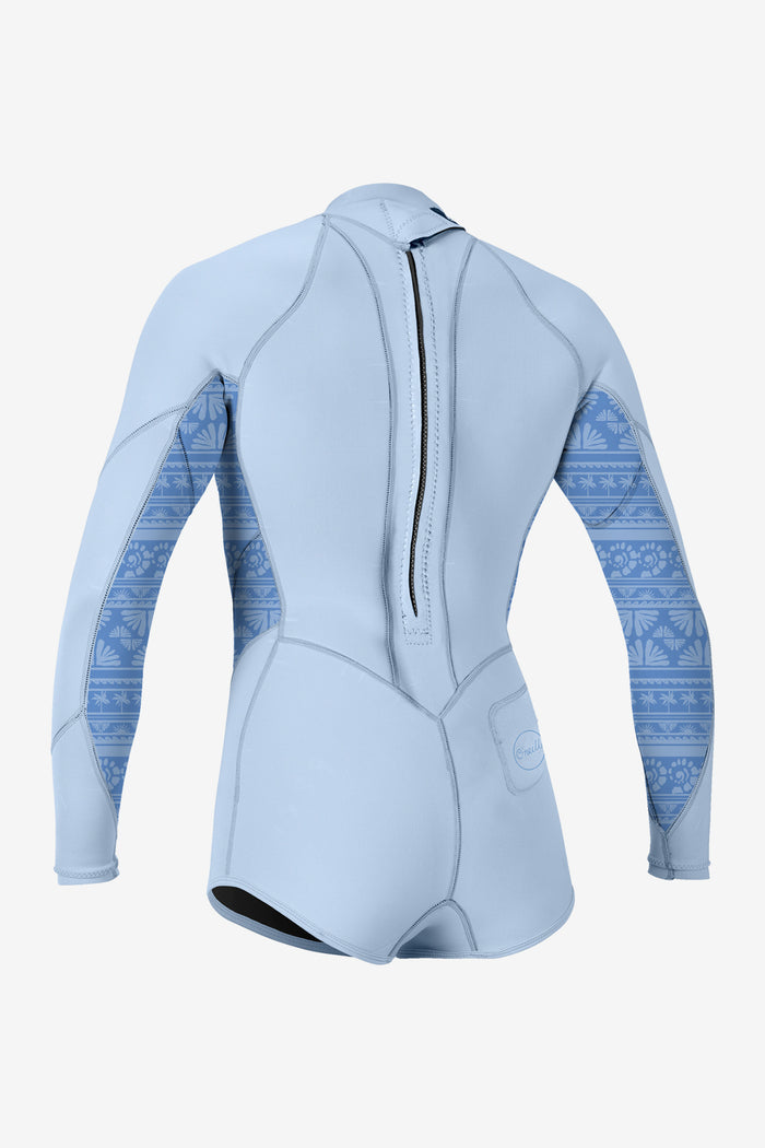 Girl's Bahia 2/1mm Back Zip L/S Surf Suit - Blu/Surfab | O'Neill