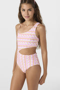 Girl's Balearic Waves Asymm One-Piece - Multi Clr | O'Neill