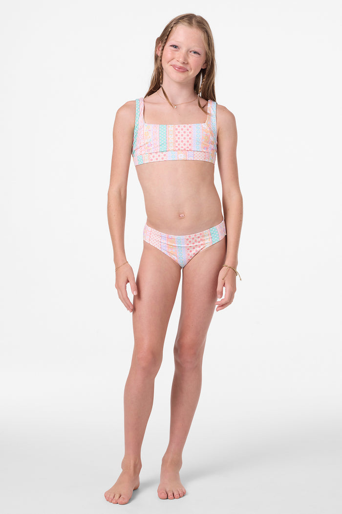 Girl's Bali Floral Square Neck Set - Tapioca | O'Neill