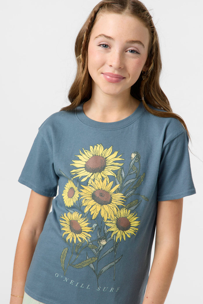 Girl's Botanic Blossom Tee - Washed Slate | O'Neill