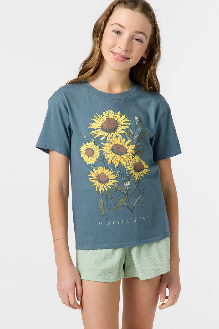 Girl's Botanic Blossom Tee - Washed Slate | O'Neill