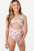 Girl's Camellia Floral Twisted One-Piece - Vanilla | O'Neill