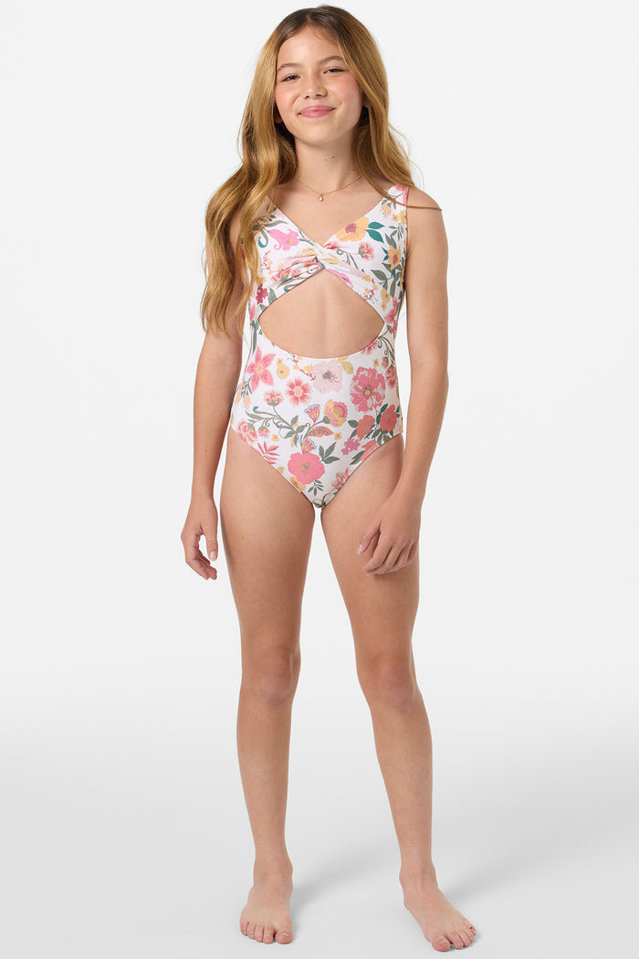 Girl's Camellia Floral Twisted One-Piece - Vanilla | O'Neill