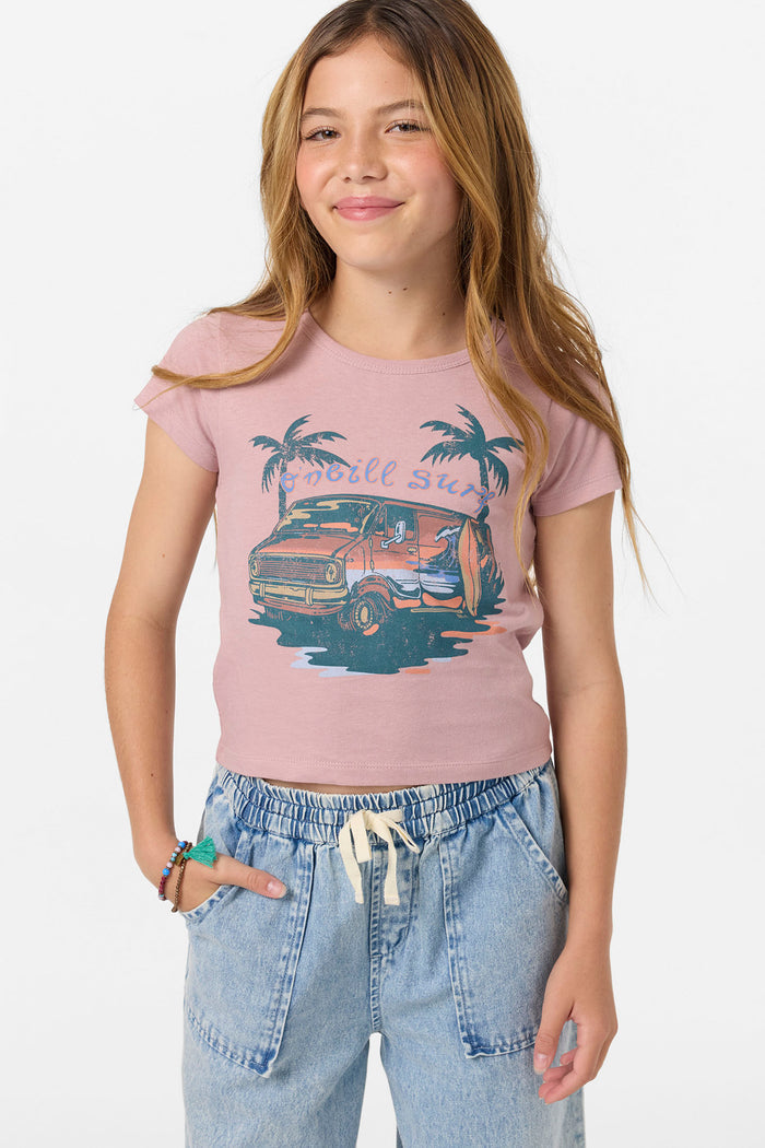 Girl's Coastal Cruiser Willa Skimmer Tee - Deauville Mauve | O'Neill