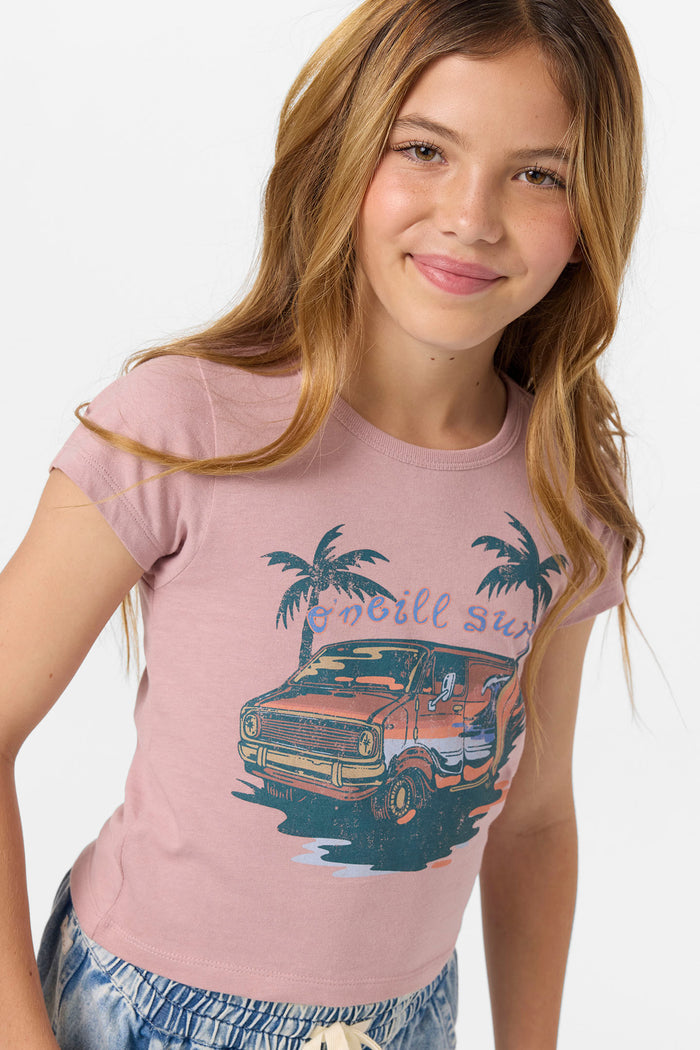 Girl's Coastal Cruiser Willa Skimmer Tee - Deauville Mauve | O'Neill