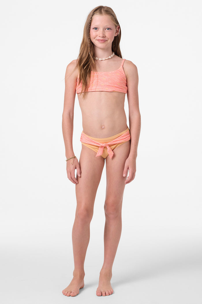 Girl's Sunshine Revo Tie Back Bralette Set - Fusion Coral | O'Neill