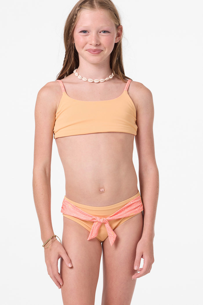 Girl's Sunshine Revo Tie Back Bralette Set - Fusion Coral | O'Neill